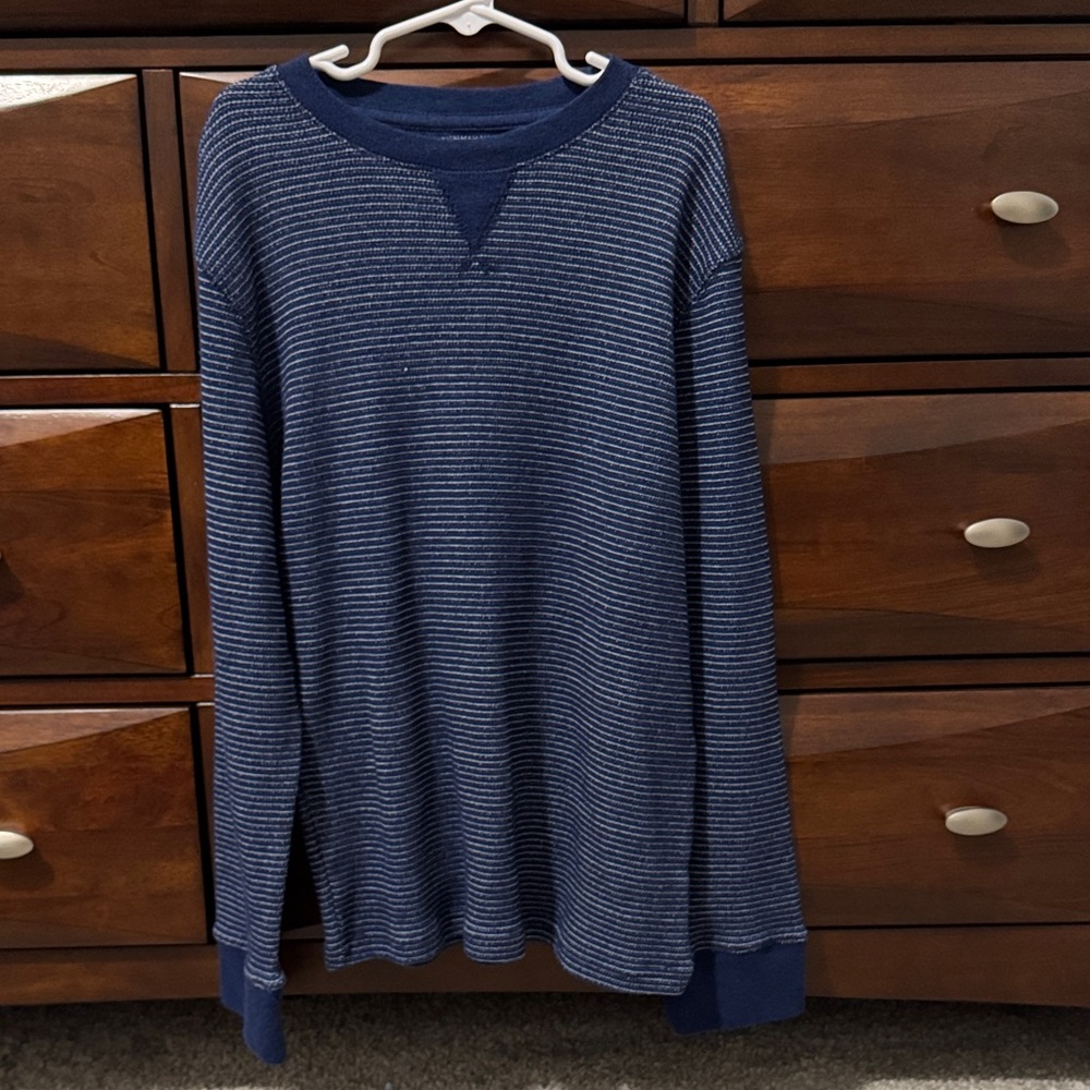 Striped Blue Long Sleeve Kids Tee